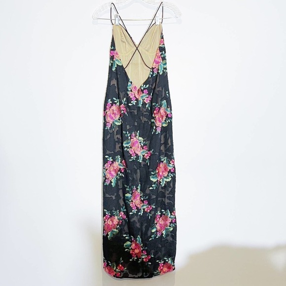 Michael Costello x Revolve Savannah Gown Black Embroidered Dress SZ S MINT - Picture 4 of 10